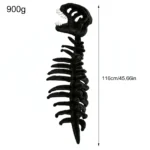 3D Plush Dino-saur Skeletons Costume Set Cozy Dinosaur Skeleton Plush Costume Realistic with Hood for Dress-Up Parties & Photos - Image 14