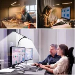 LED Desk Lamp for Home Office Eye-Caring Monitor TableLamp with Clamp Color Changing Dimmable with Flexible Gooseneck DoubleHead - Image 6