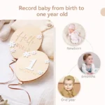 2Pcs Baby Wooden Balloon Milestone Cards Photography Accessories Baby Photography Shooting Props For Newborn Birthing Gifts - Image 3