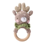 Baby Crochet Rattle Wooden Teether Toy BPA Free Wood Rodent Rabbit Rattle Baby Mobile Play Gym Newborn Educational Music Toys - Image 17