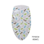 Baby Blanket Hat Set Cartoon Printed Cotton Newborn Swaddle Adjustable Infant Sleeping Swaddle Wraps All Seasons 0-6 Months - Image 23