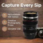1pc SLR Lens Cup Camera Camera Lens Model Stainless Steel Casual Cup with Lid Coffee Mug White Black Coffee Mugs Creative Gift - Image 3