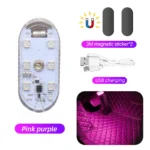 1 PC Multi Color Car Light Wireless LED Touch Light Roof Light Sensor Read Lamp Mini USB Charging Light Car Interior Accessories - Image 9