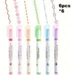 Colored Curve Pens Curve Highlighter Pen Set, Colored Pens with 6 Different Shapes, for Writing Drawing - Image 8