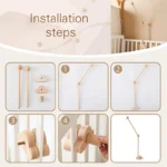 Baby Wooden Bedbell Bracket 0-12 Months Bed Bell Bracket Wooden Mobile Newborn Crochet Bed Bell Hanging Toys Newbaby Rattle Toys - Image 5