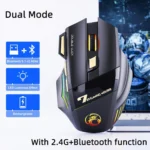 Wireless Gaming Mouse USB IMICE GW-X7 3200DPI Dual Mode Rechargeable 7 Keys 2.4Ghz Silent Mouse Bluetooth 7-color Breathing LED - Image 8