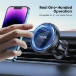 TOPK for Magsafe Car Phone Holder,Powerful Magnetism Premium Quality Single-Hand Operation Metal Hook Magnetic Car Phone Mount - Image 5