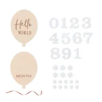2Pcs Baby Wooden Balloon Milestone Cards Photography Accessories Baby Photography Shooting Props For Newborn Birthing Gifts - Image 7