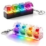 4-Button Fingertip Keyboard Keychain RGB Keyboard Fidget Toy with Lights for Stress Relief Decompression Calming Accessories - Image 2
