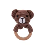 Baby Crochet Rattle Wooden Teether Toy BPA Free Wood Rodent Rabbit Rattle Baby Mobile Play Gym Newborn Educational Music Toys - Image 8