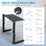 Laptop Table Stand and Lap Desk Adjustable Riser Portable with Mouse Pad Aluminum Laptop Cooling Holder desk for bed desktop - Image 2