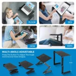 Laptop Table Stand and Lap Desk Adjustable Riser Portable with Mouse Pad Aluminum Laptop Cooling Holder desk for bed desktop - Image 5