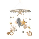Baby Wooden Bedbell Bracket 0-12 Months Bed Bell Bracket Wooden Mobile Newborn Crochet Bed Bell Hanging Toys Newbaby Rattle Toys - Image 21