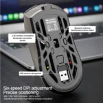 SmailWolf RS8 Bluetooth wireless 2.4g gaming mouse triple-mode lightweight e-sports gaming 1K return rate 10000DPI computer - Image 5