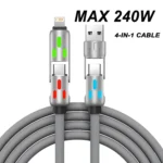 4-IN-1 240W USB Type C To USB C Cable PD Fast Charger Wire For iPhone 16 Pro Max 15 iPad Xiaomi Samsung Tablet 1M Data Cord - Image 7