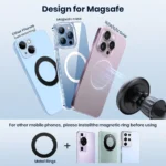 TOPK for Magsafe Car Phone Holder,Powerful Magnetism Premium Quality Single-Hand Operation Metal Hook Magnetic Car Phone Mount - Image 3