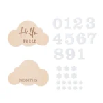2Pcs Baby Wooden Balloon Milestone Cards Photography Accessories Baby Photography Shooting Props For Newborn Birthing Gifts - Image 12