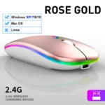 LED Wireless Mouse USB Rechargeable Bluetooth-compatible RGB Mouse Silent Ergonomic Mouse With Backlight For Laptop PC ipad - Image 14