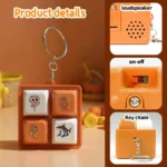 Tralalala Wooden Man Keychain, 4-Button Fidget Clicker Toy, Cute Meme & Anime Inspired Accessory, Fun Gift for Friends & Fans - Image 2