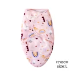 Baby Blanket Hat Set Cartoon Printed Cotton Newborn Swaddle Adjustable Infant Sleeping Swaddle Wraps All Seasons 0-6 Months - Image 24