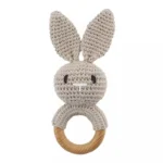 Baby Crochet Rattle Wooden Teether Toy BPA Free Wood Rodent Rabbit Rattle Baby Mobile Play Gym Newborn Educational Music Toys - Image 14