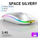 LED Wireless Mouse USB Rechargeable Bluetooth-compatible RGB Mouse Silent Ergonomic Mouse With Backlight For Laptop PC ipad - Image 12
