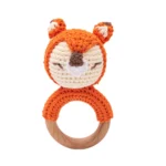 Baby Crochet Rattle Wooden Teether Toy BPA Free Wood Rodent Rabbit Rattle Baby Mobile Play Gym Newborn Educational Music Toys - Image 9