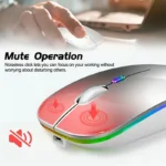 LED Wireless Mouse USB Rechargeable Bluetooth-compatible RGB Mouse Silent Ergonomic Mouse With Backlight For Laptop PC ipad - Image 5