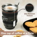 1pc SLR Lens Cup Camera Camera Lens Model Stainless Steel Casual Cup with Lid Coffee Mug White Black Coffee Mugs Creative Gift - Image 5