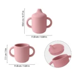 1PCS Baby Feeding Silicone Cups For Infants And Young Children Portable Learning Hand Shank Drinking Water Cups Baby Stuff - Image 4