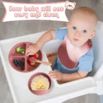 Children's Dishes Set Baby Silicone 6/8-piece Tableware Set Suction Cups Forks Spoons Bibs Straws Cups Mother and Baby Supplies - Image 6