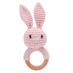 Baby Crochet Rattle Wooden Teether Toy BPA Free Wood Rodent Rabbit Rattle Baby Mobile Play Gym Newborn Educational Music Toys - Image 13