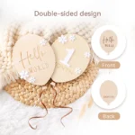 2Pcs Baby Wooden Balloon Milestone Cards Photography Accessories Baby Photography Shooting Props For Newborn Birthing Gifts - Image 2