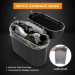 Car Trash Can (with Lid) Contains 60 (300) Garbage Bags, Small Car Trash Can, Leak-proof Mini Car Accessories - Image 3