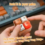 Tralalala Wooden Man Keychain, 4-Button Fidget Clicker Toy, Cute Meme & Anime Inspired Accessory, Fun Gift for Friends & Fans - Image 3