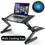 Laptop Table Stand and Lap Desk Adjustable Riser Portable with Mouse Pad Aluminum Laptop Cooling Holder desk for bed desktop - Image 7