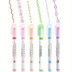 Colored Curve Pens Curve Highlighter Pen Set, Colored Pens with 6 Different Shapes, for Writing Drawing - Image 5
