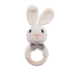 Baby Crochet Rattle Wooden Teether Toy BPA Free Wood Rodent Rabbit Rattle Baby Mobile Play Gym Newborn Educational Music Toys - Image 16