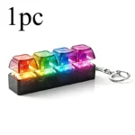4-Button Fingertip Keyboard Keychain RGB Keyboard Fidget Toy with Lights for Stress Relief Decompression Calming Accessories - Image 8
