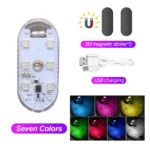 1 PC Multi Color Car Light Wireless LED Touch Light Roof Light Sensor Read Lamp Mini USB Charging Light Car Interior Accessories - Image 10
