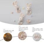 Baby Crochet Rattle Wooden Teether Toy BPA Free Wood Rodent Rabbit Rattle Baby Mobile Play Gym Newborn Educational Music Toys - Image 5
