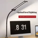 LED Desk Lamp for Home Office Eye-Caring Monitor TableLamp with Clamp Color Changing Dimmable with Flexible Gooseneck DoubleHead - Image 4