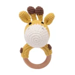 Baby Crochet Rattle Wooden Teether Toy BPA Free Wood Rodent Rabbit Rattle Baby Mobile Play Gym Newborn Educational Music Toys - Image 7