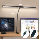 LED Desk Lamp for Home Office Eye-Caring Monitor TableLamp with Clamp Color Changing Dimmable with Flexible Gooseneck DoubleHead - Image 7