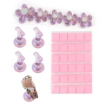 Nail Stand Set for Press On Nail Display Practice Art Magnetic Fake Nail Holder for Painting NailsStand with Reusable Putty Clay - Image 15