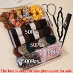 1109pcs Women Dark Hair Accessories Set Elastic Seamless Ponytail Scrunchies Small Rubber Bands Fashion Hair Ties Headbands - Image 12