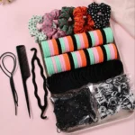 1109pcs Women Dark Hair Accessories Set Elastic Seamless Ponytail Scrunchies Small Rubber Bands Fashion Hair Ties Headbands - Image 14