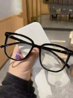 1/2/3 Pairs of Universal Fashion Glasses, Square-Framed Glasses, Fashionable Campus Style, Clear Black Frame, Back to School - Image 8
