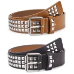 Fashion New Square Bead Rivet Belt Metal Pyramid Belt Men and Women Punk Hardware Jeans Belt Y2K Belt Designer Belt Women's Belt - Image 3