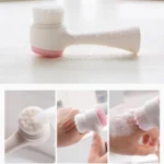 3D Double Silicone Facial Cleansing Brush Manual Massage Facial Brush Soft Bristles Exfoliator Double Sided Face Wash Brush - Image 2